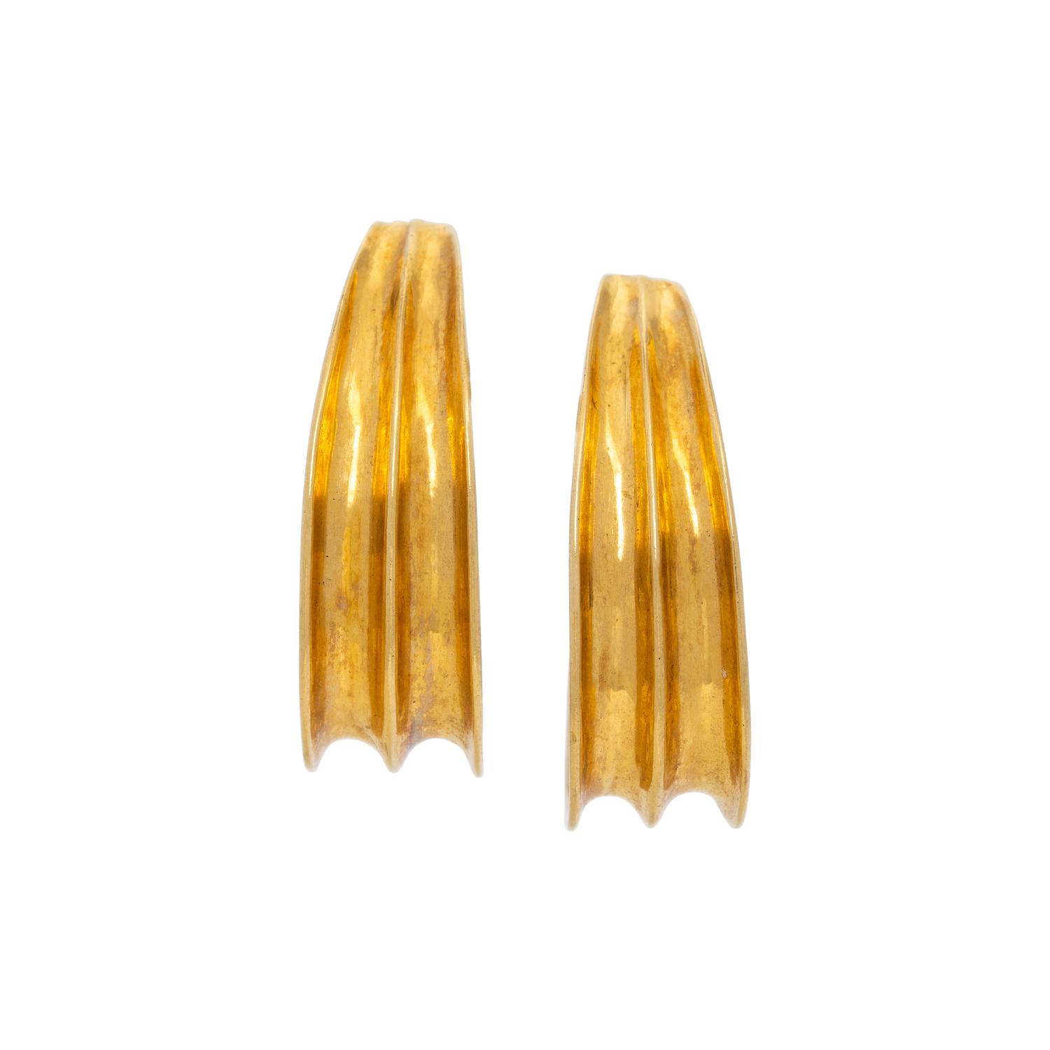 TIFFANY & CO., YELLOW GOLD HOOP EARRINGS