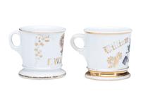 Two Porcelain Occupational Shaving Mugs