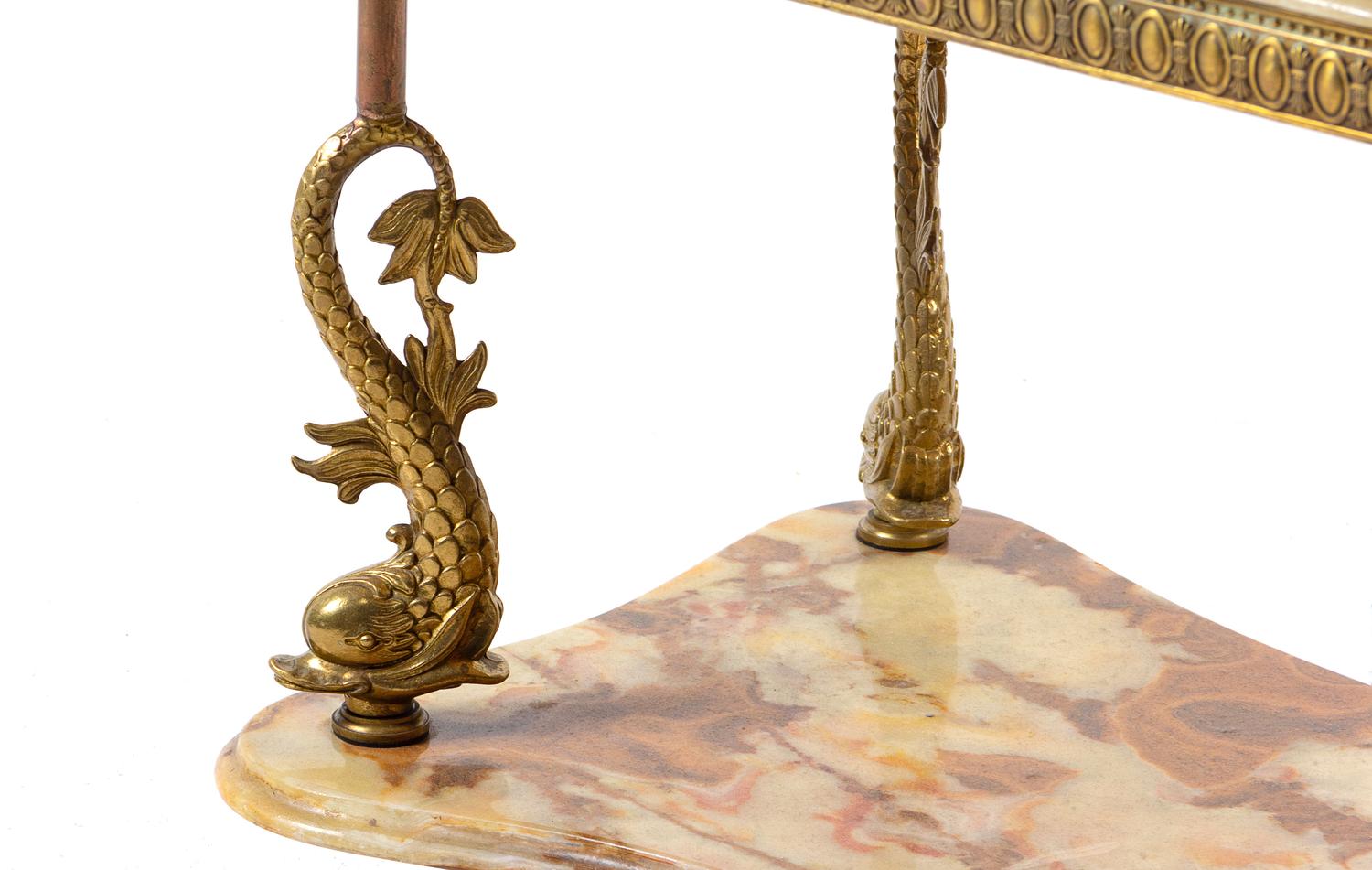 A Victorian Brass and Onyx Side Table