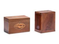Two English Mahogany Tea Caddies