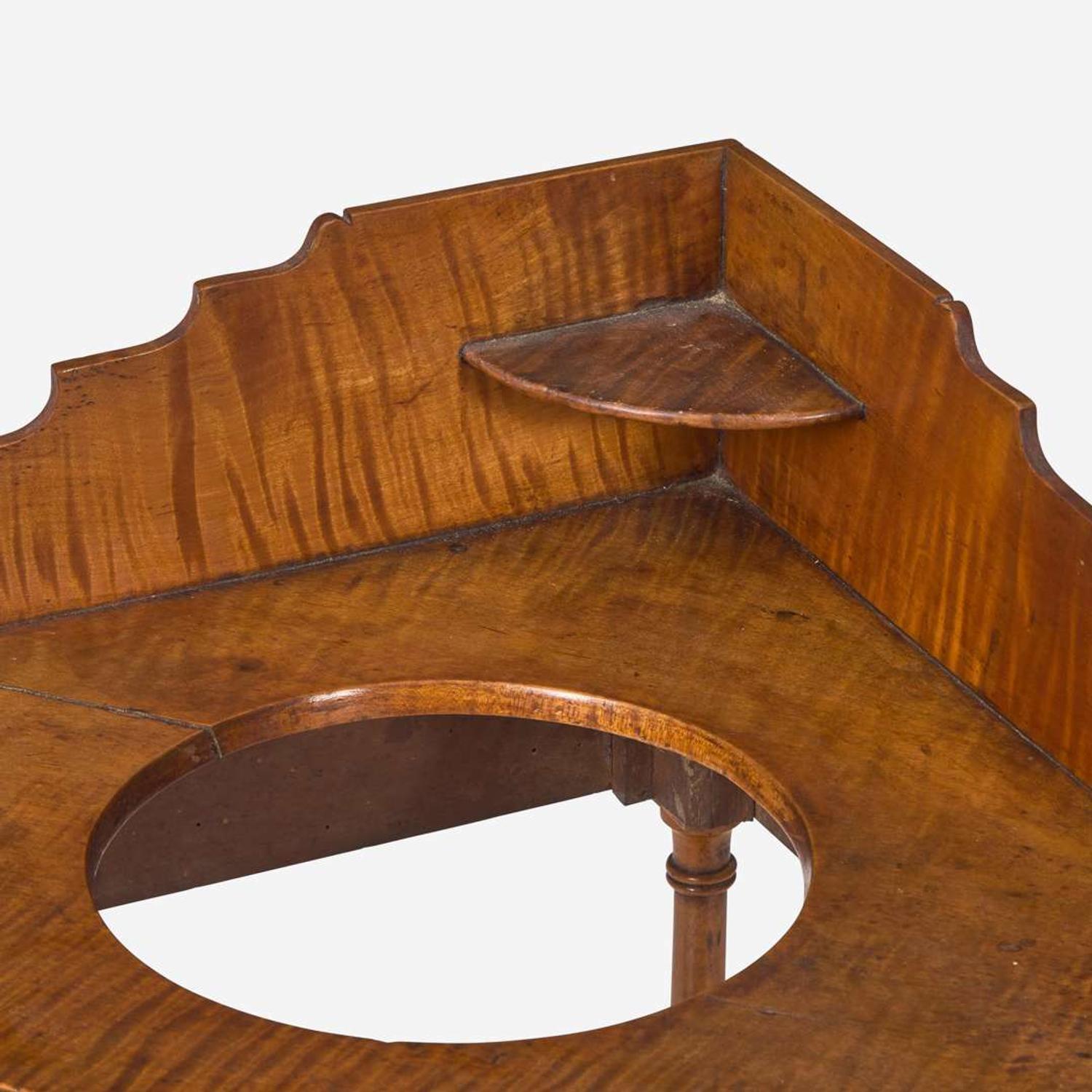 Three Federal figured maple tables and washstand, early 19th century
