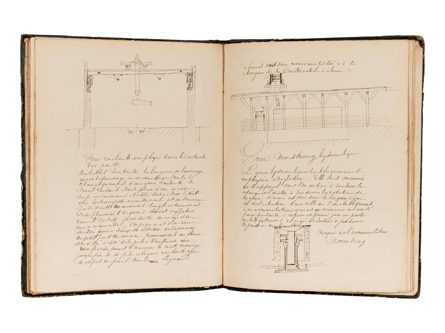 [MANUSCRIPTS—ENGINEERING & SCIENCE]. [COPPÉE, Evence (1851-1925)]. Collection of six notebooks for classes in various scientific fields which he attended at Catholic University at Louvain. [Louvain, ca 1868-1870].