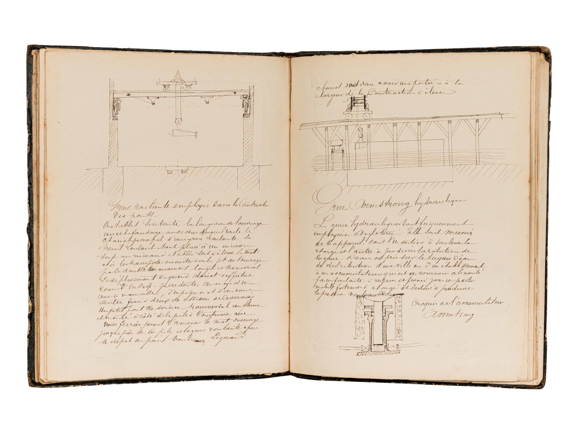 [MANUSCRIPTS—ENGINEERING & SCIENCE]. [COPPÉE, Evence (1851-1925)]. Collection of six notebooks for classes in various scientific fields which he attended at Catholic University at Louvain. [Louvain, ca 1868-1870].