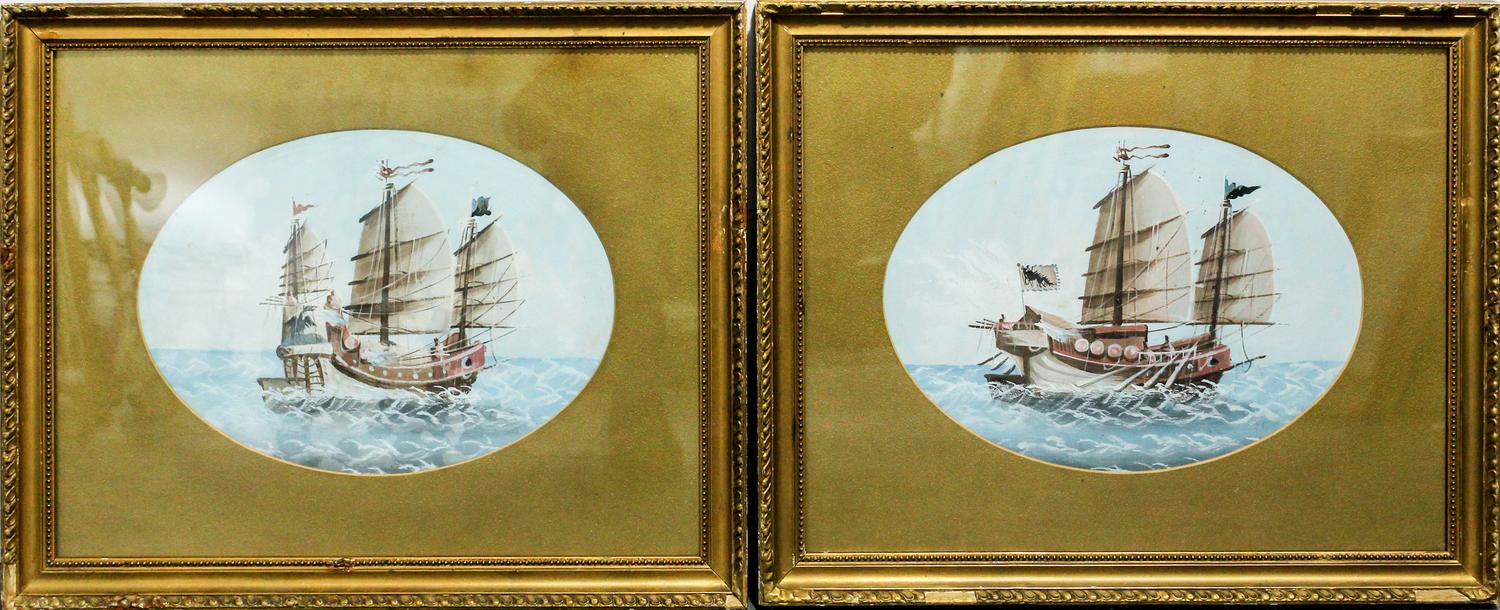 Artist Unknown, (20th century), Ships at Sea (two works)