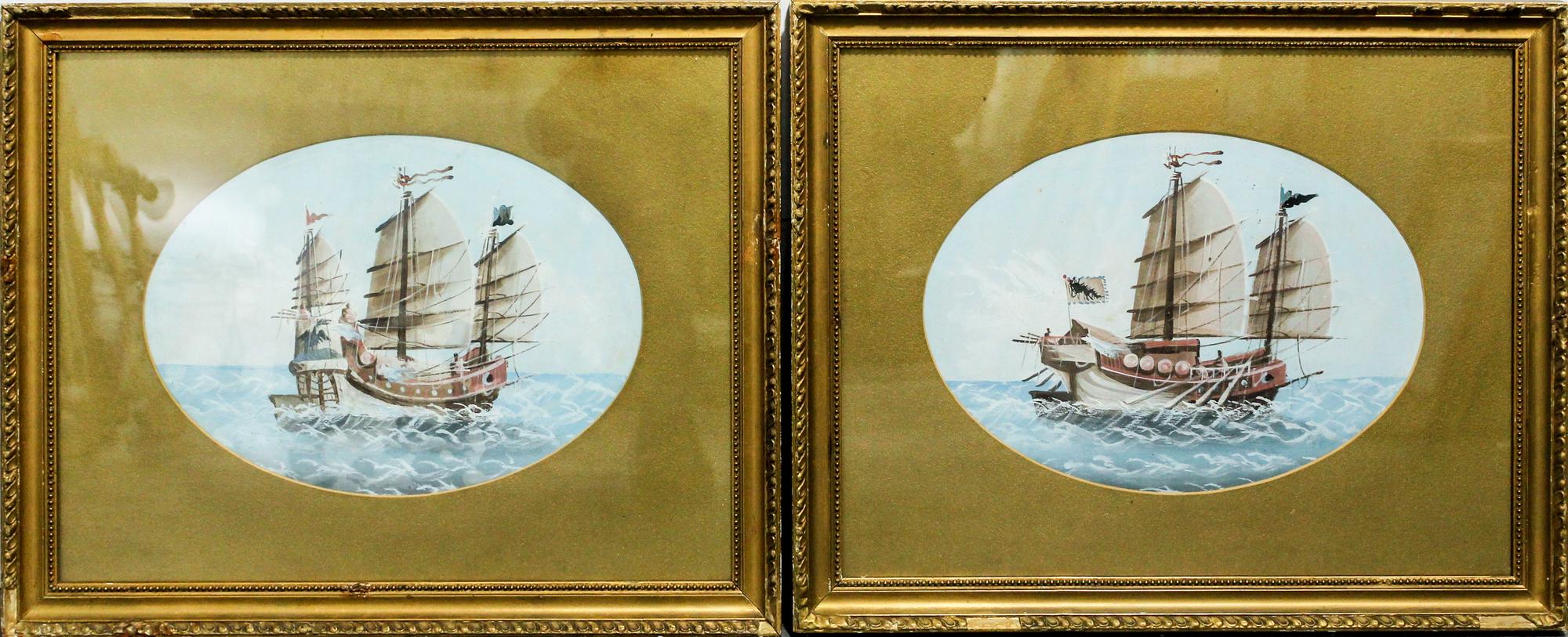 Artist Unknown, (20th century), Ships at Sea (two works)