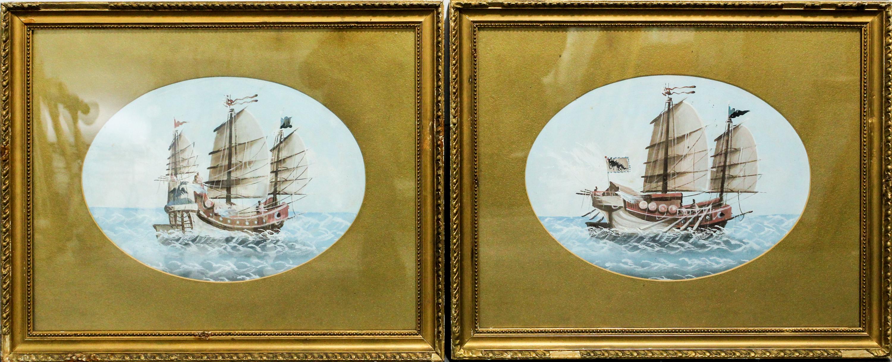 Artist Unknown, (20th century), Ships at Sea (two works)
