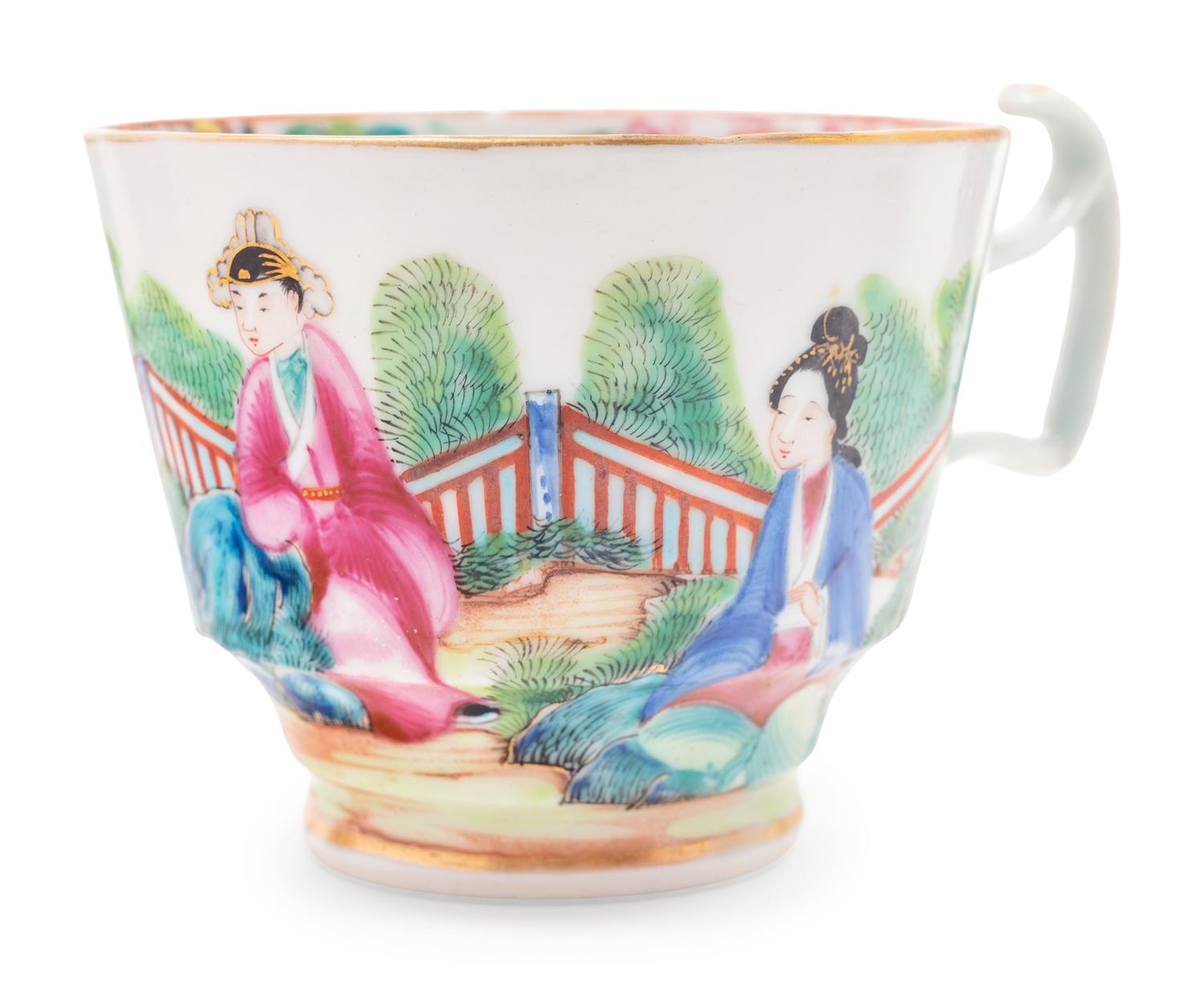 Six Chinese Export Canton Famille Rose Porcelain Cups