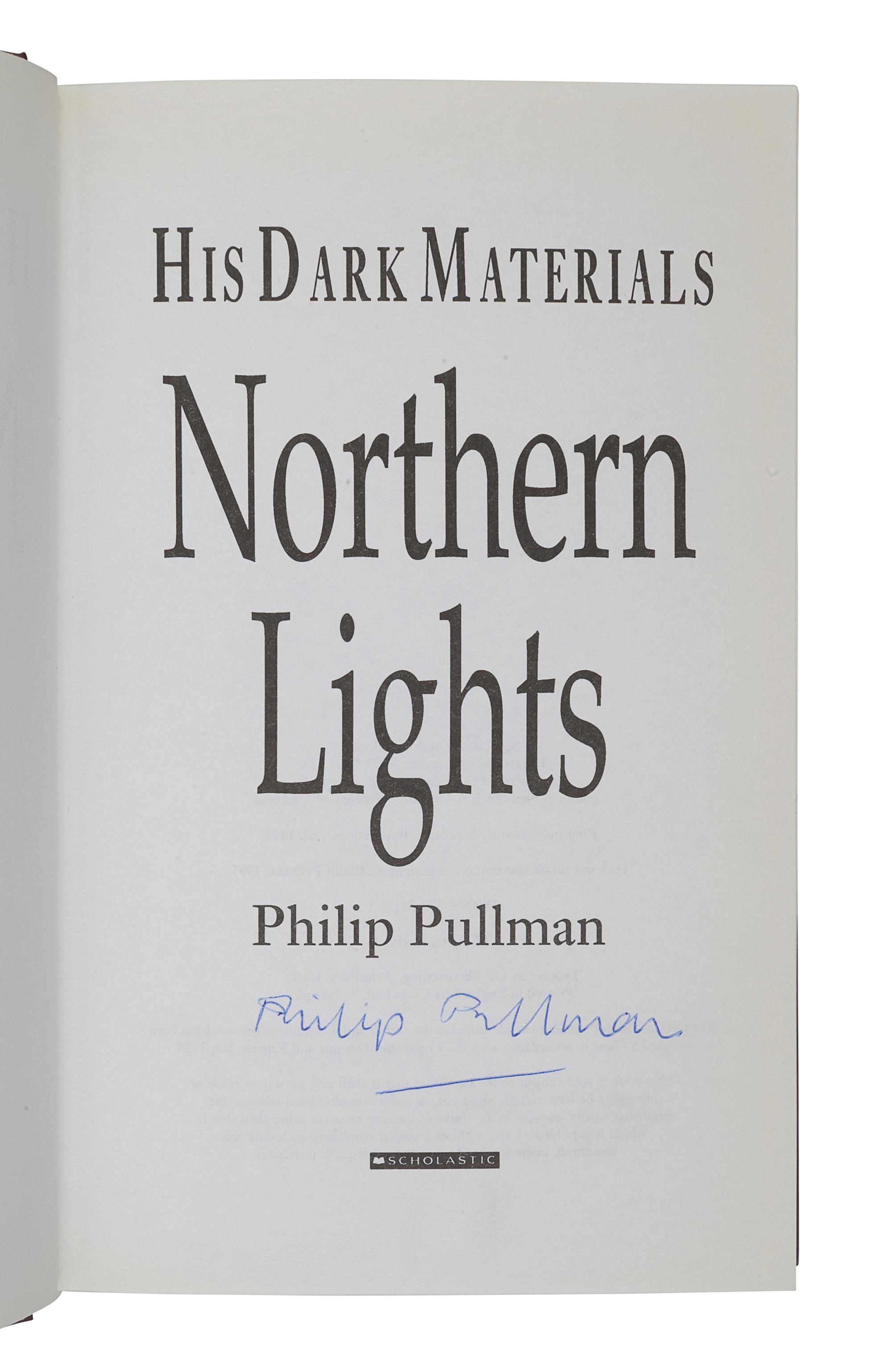 PULLMAN, Philip. [His Dark Materials trilogy:] Northern Lights . — The Subtle Knife . — The Amber Spyglass . London: Scholastic, 1995-1997-2000.