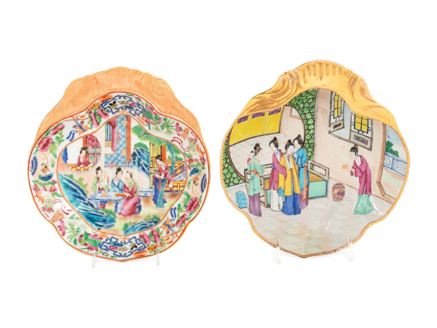 Two Chinese Export Porcelain Lobed Serving Dishes