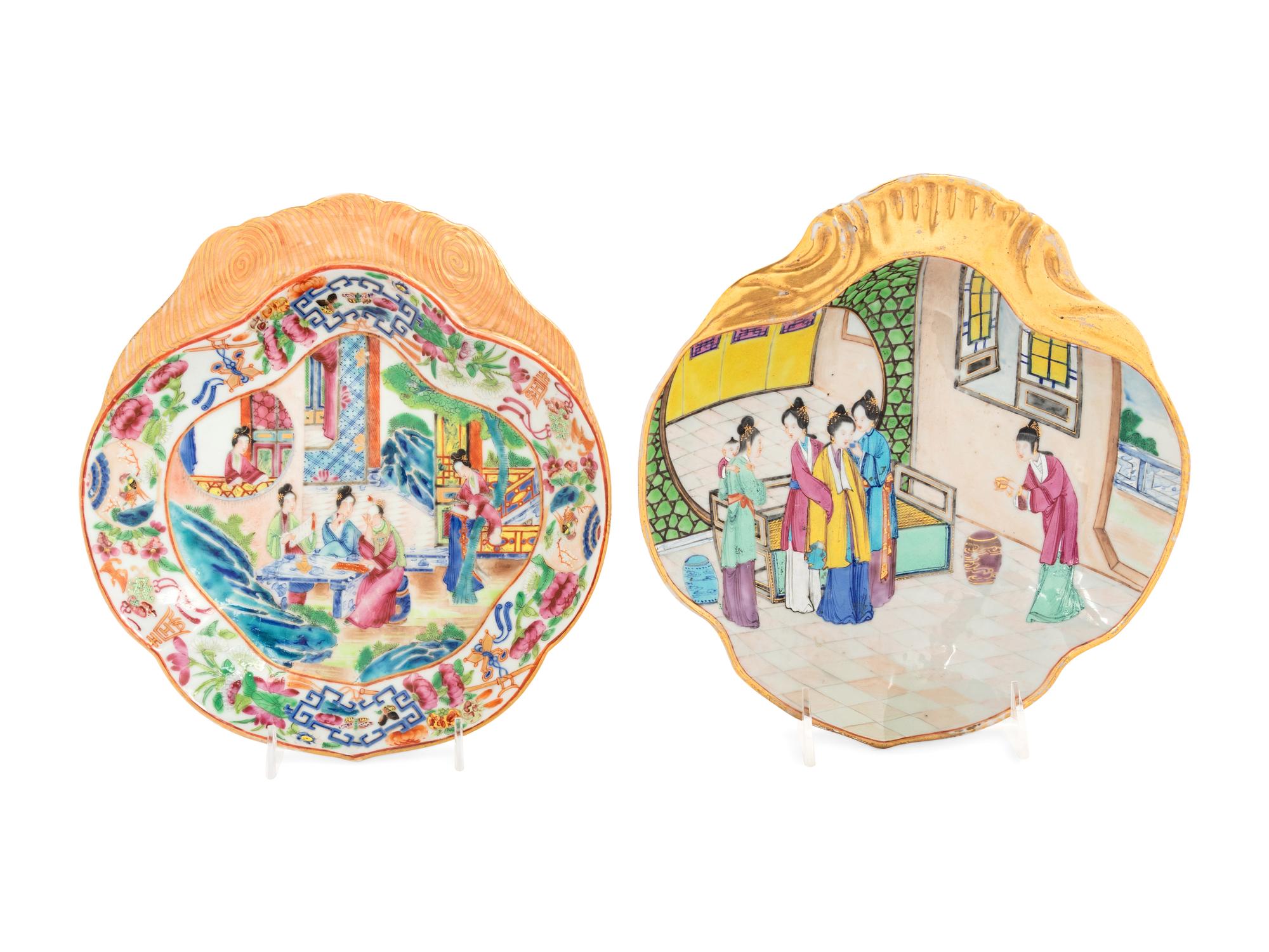 Two Chinese Export Porcelain Lobed Serving Dishes
