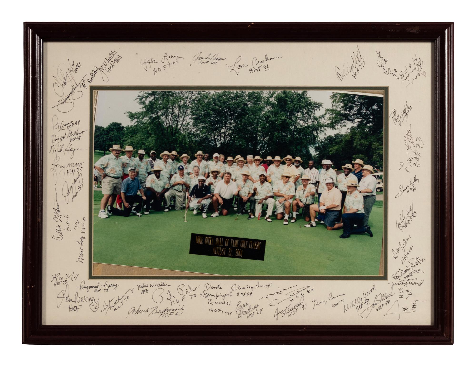 A Mike Ditka Hall of Fame Charity Golf Classic Multi-Signed Autograph Print Formerly Displayed at Mike Ditka’s Restaurant