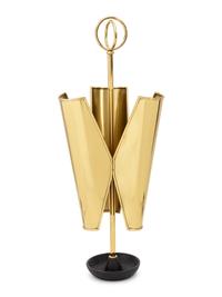 An Italian Polished Brass and Iron Umbrella Stand