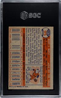 A 1957 Topps Mickey Mantle Baseball Card No. 95 (SGC 6 EX/NM)