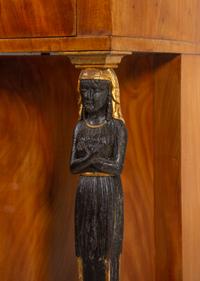 A Russian or Baltic Neoclassical Parcel Ebonized and Gilt Bronze Mounted Mahogany Marble-Top Cabinet