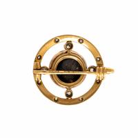 Fabergé, Antique, Yellow Gold, Enamel, and Diamond Cross Brooch