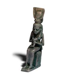 An Egyptian Faience Isis Nursing Horus Amulet