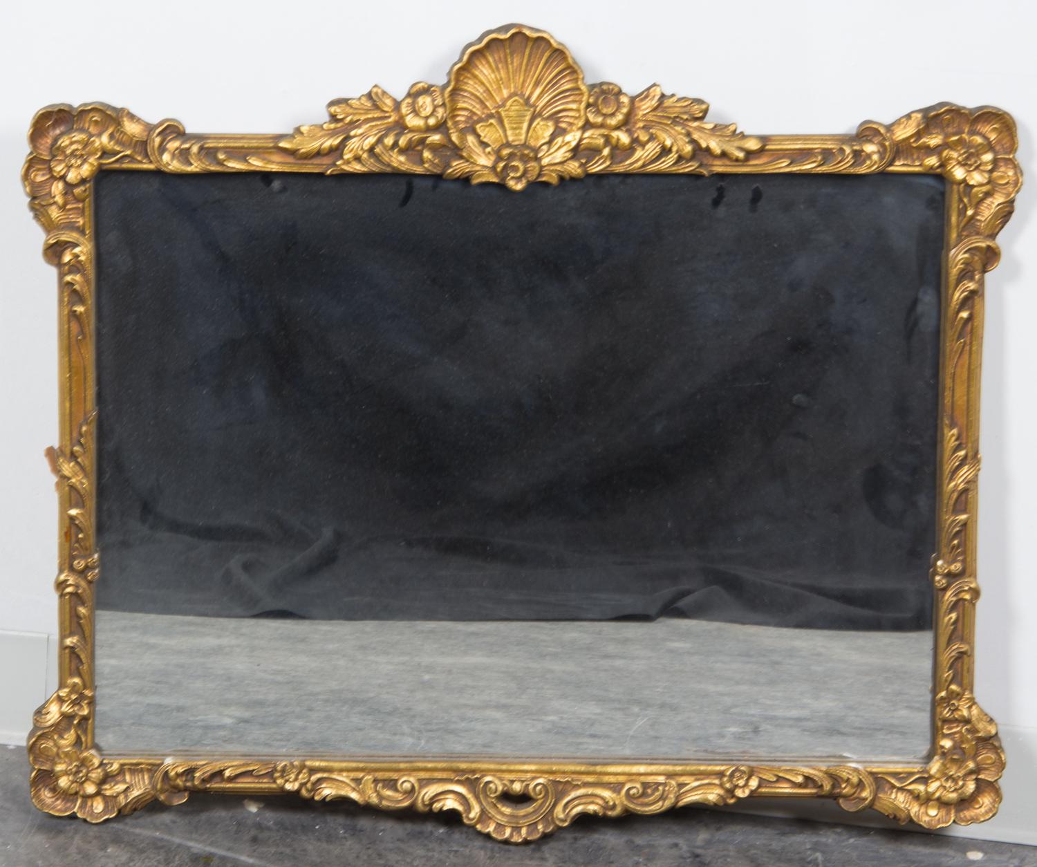 A Giltwood Mirror Height 27 1/4 x width 31 1/2 inches.