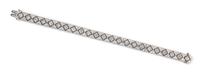 A 14 Karat White Gold and Diamond Bracelet, 18.15 dwts.