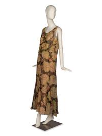 Molyneux Print Chiffon Gown and Cape, 1930s