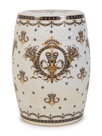 A Chinese Export Porcelain Garden Seat with Armorial Decoration