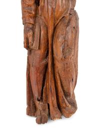 An Italian Carved Wood Figural Appliqué of a Saint