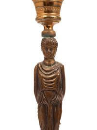 Two Neoclassical Style Cast Bronze and Marble Figural Table Lamps