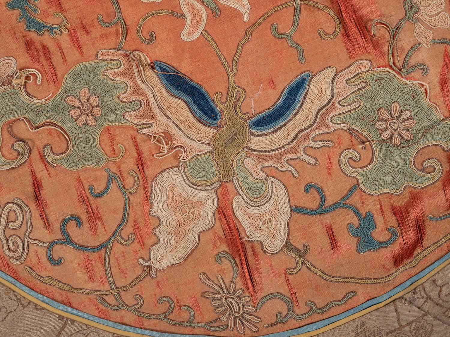Three Chinese Embroidered Silk Panels