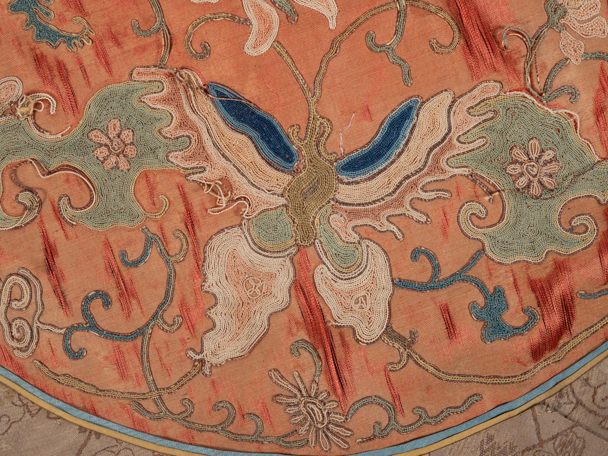 Three Chinese Embroidered Silk Panels