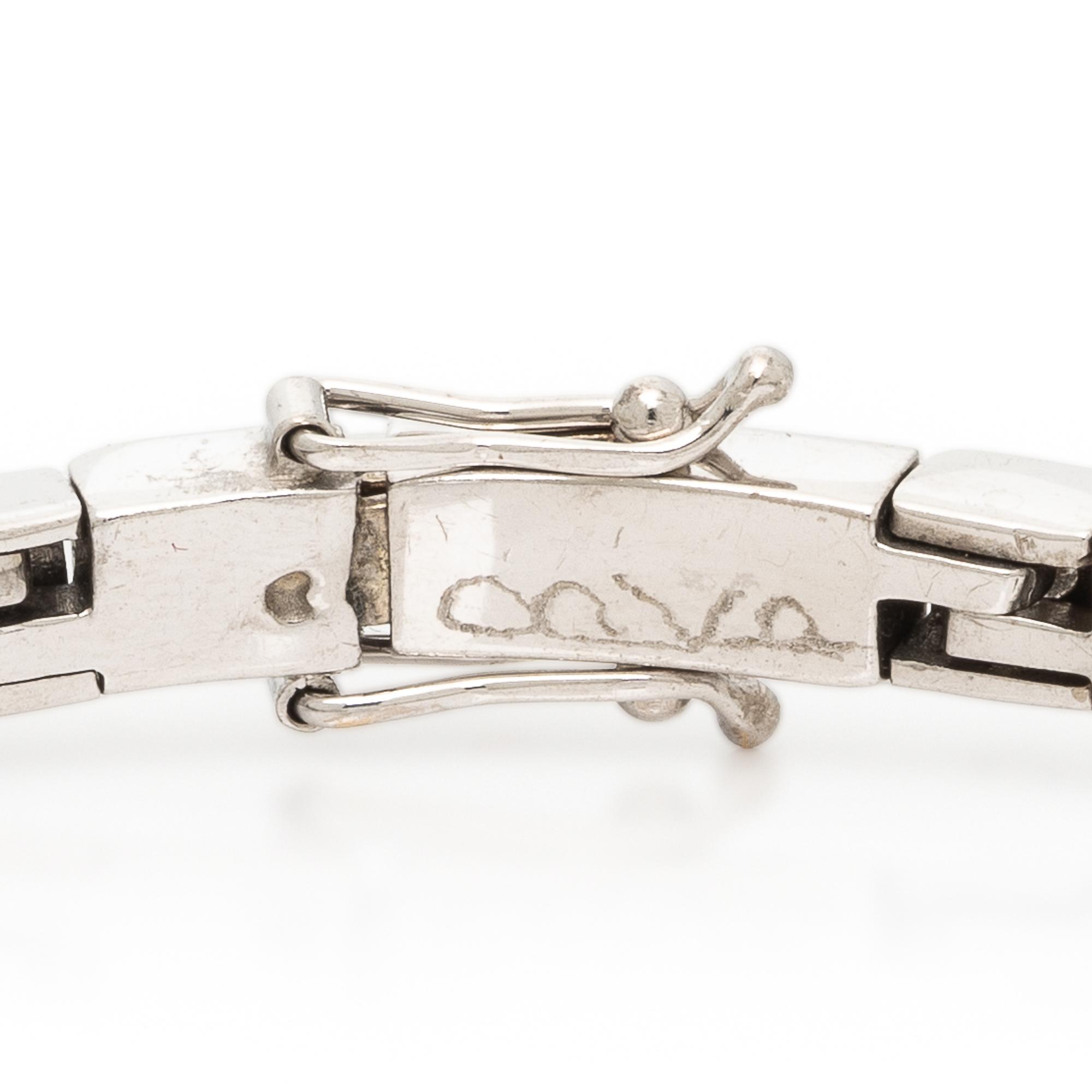 Onyx, Diamond, and White Gold Bracelet