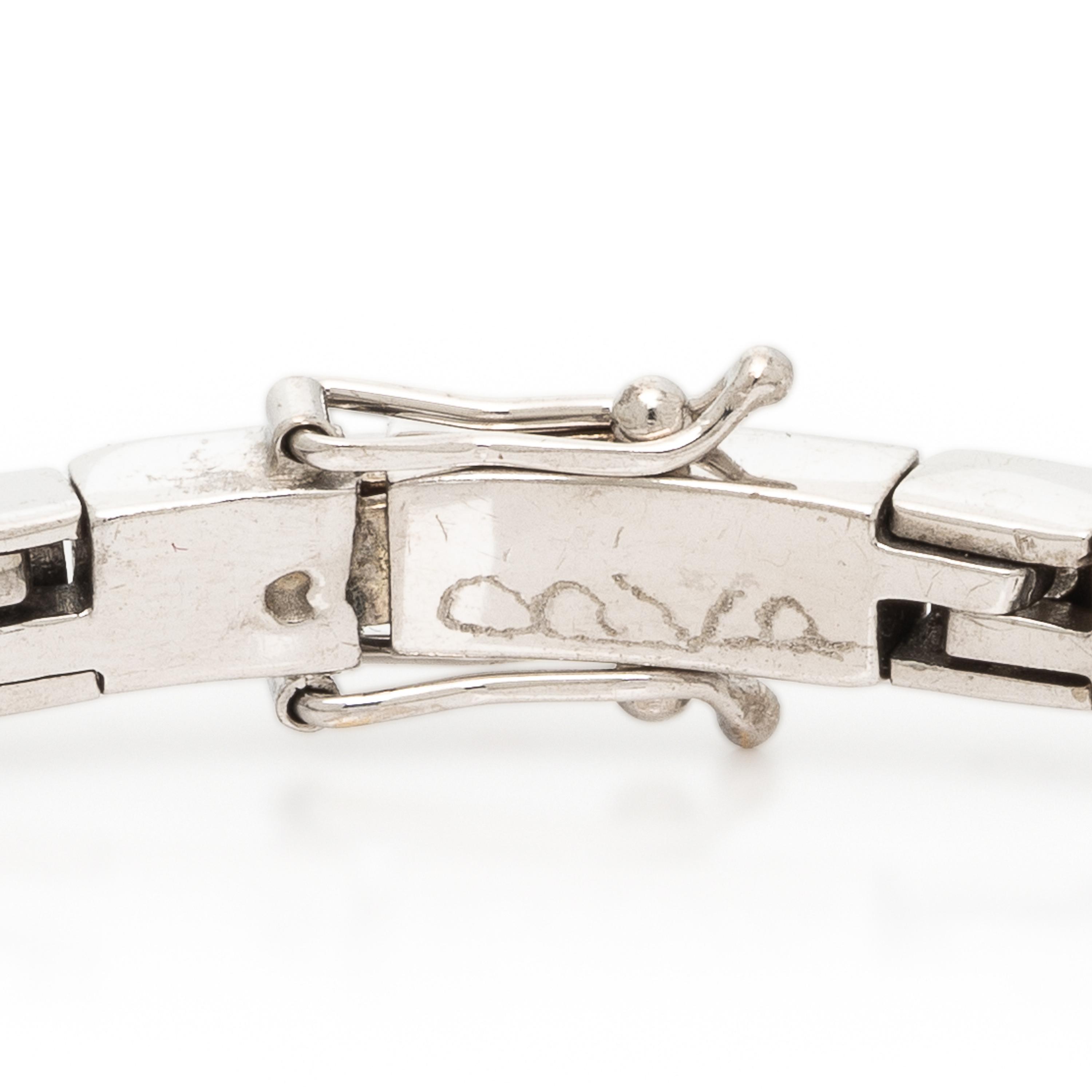 Onyx, Diamond, and White Gold Bracelet