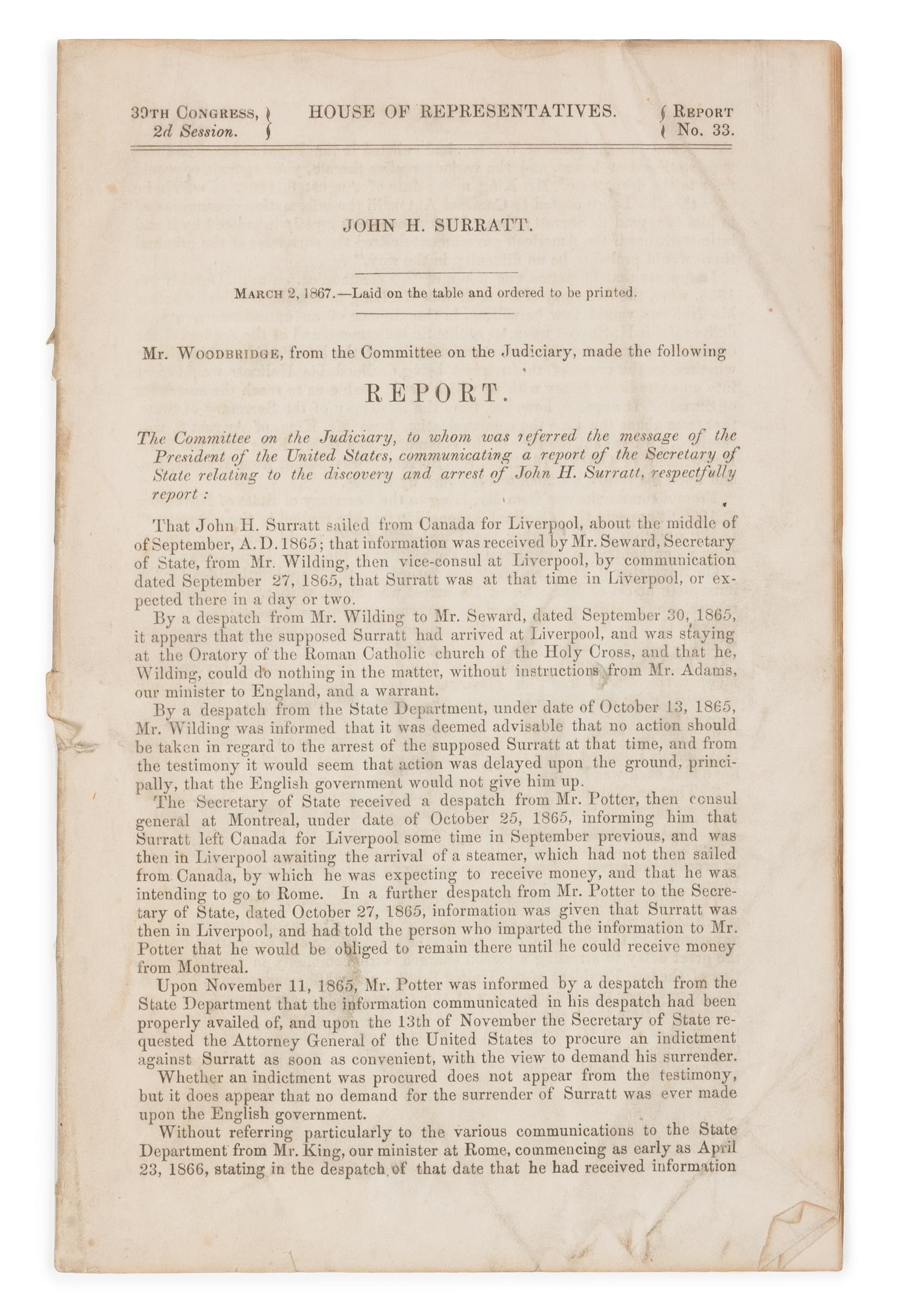 [LINCOLN ASSISSINATION TRIAL]