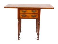 An American Classical Bird’s Eye Maple Drop-leaf Work Table — CIRCA 1840