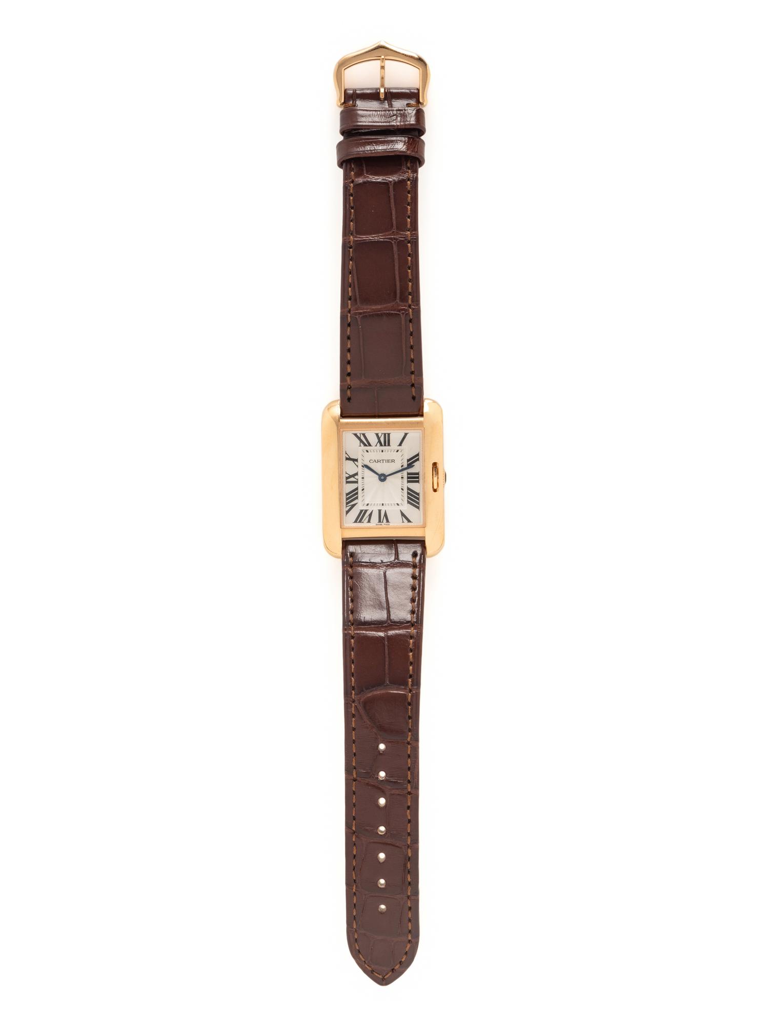 CARTIER, 18K ROSE GOLD 'TANK ANGLAISE' WATCH