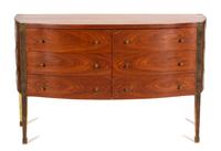 A Contemporary Bronze Inlaid Parquetry Inlaid Commode Height 33 1/4 x width 52 3/4 x depth 19 1/2 inches. — LOUIS CANE, PARIS, 2000