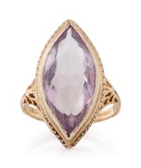 A Bicolor Gold and Amethyst Ring,