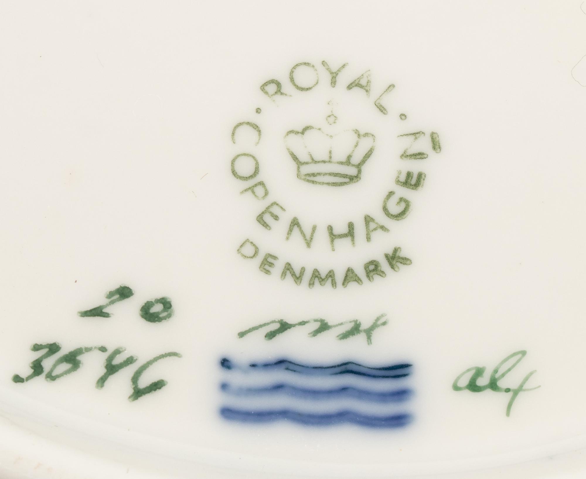 A Set of Twelve Royal Copenhagen Flora Danica Porcelain Soup Bowls