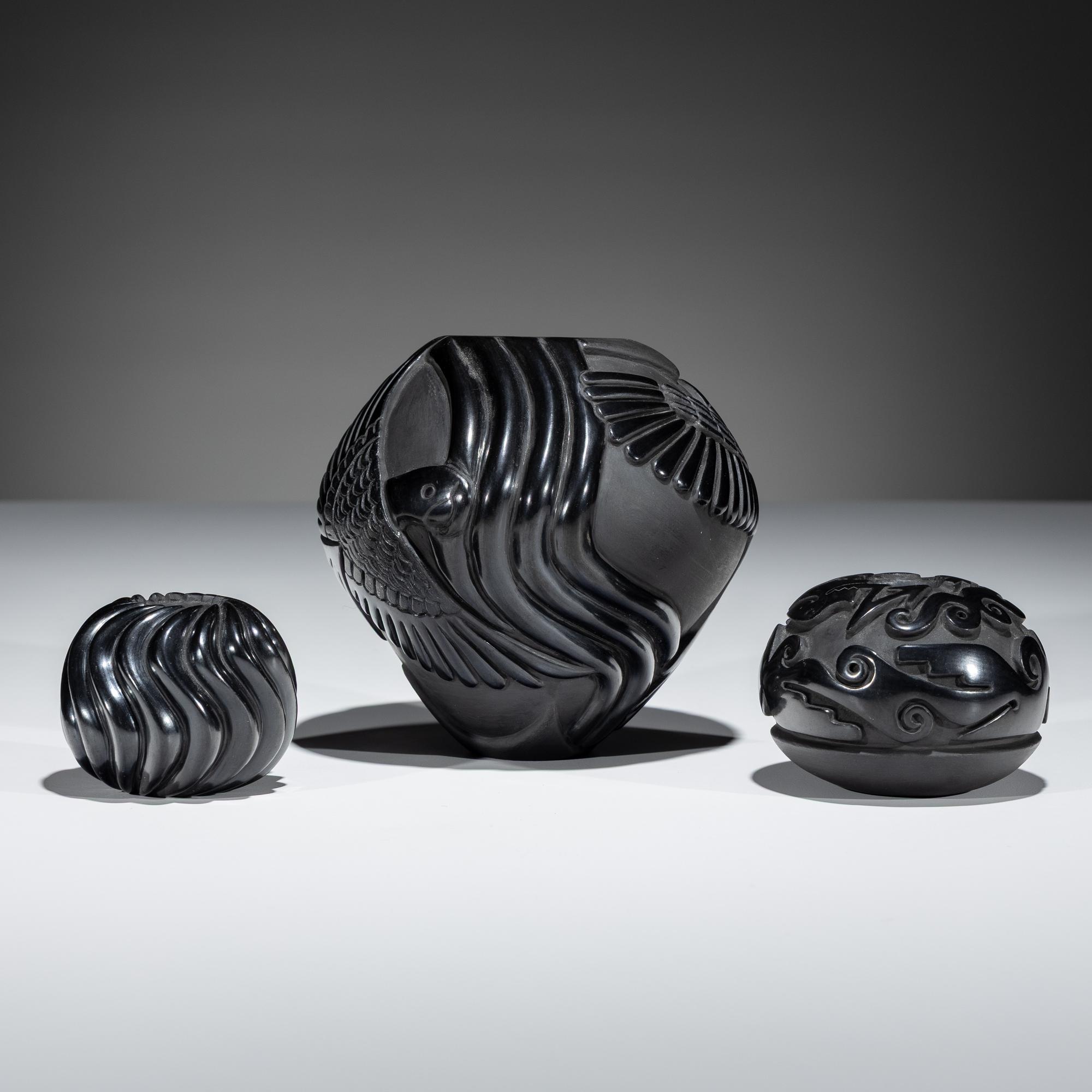 Carved Blackware Pottery