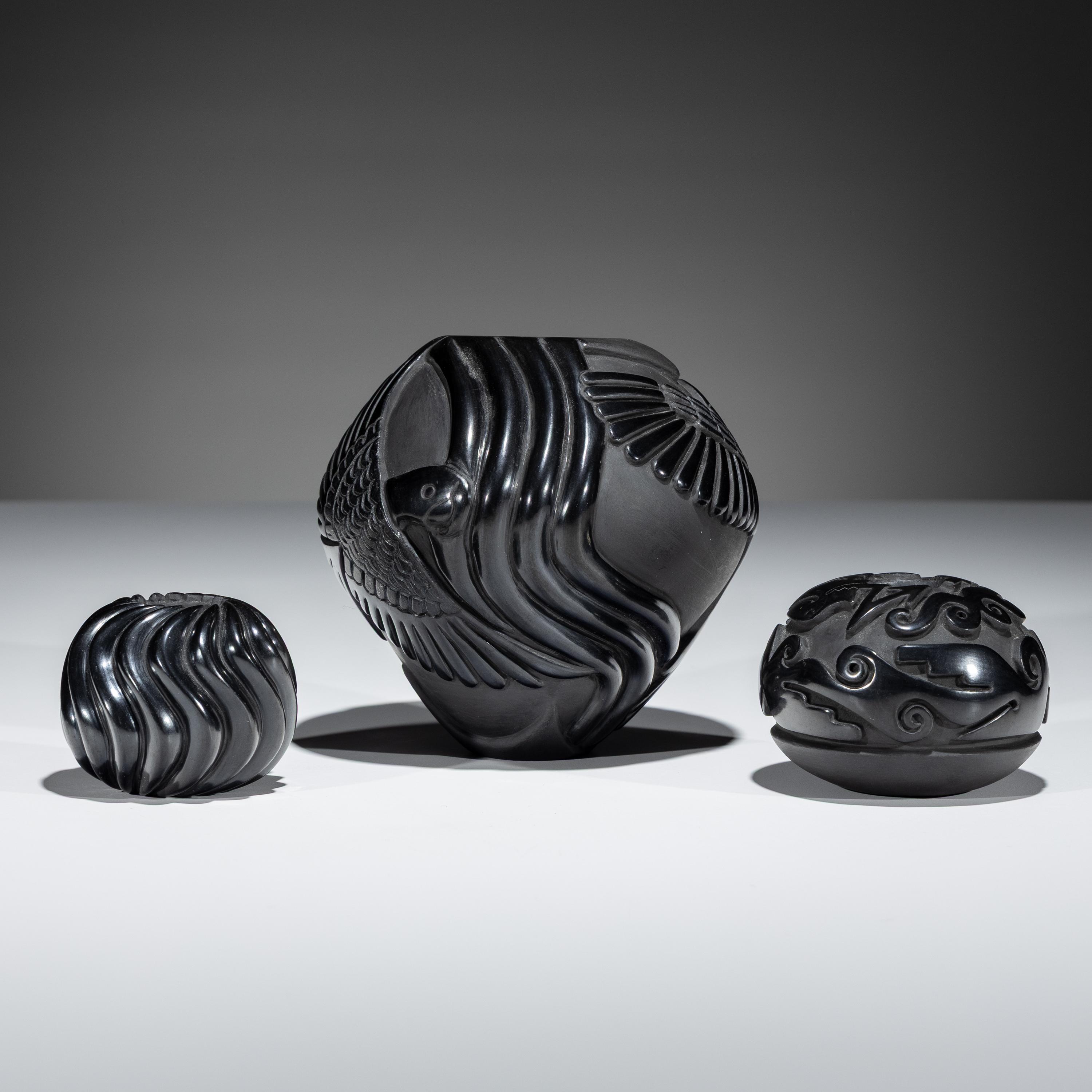 Carved Blackware Pottery