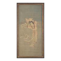 A Chinese Kesi Tapestry Panel of a Female Immortal Scattering a Basket of Flowers, Late Qing Dynasty — 清晚期 緙絲天女散花挂屏