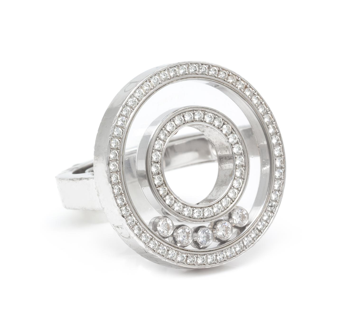 An 18 Karat White Gold and Diamond 'Happy Spirit' Ring, Chopard, 12.80 dwts.