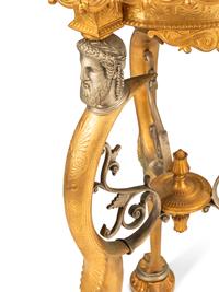 A Pair of French Neoclassical Style Gilt and Silvered Bronze Marble-Top Tables