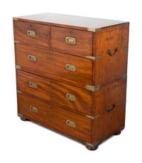 An English Brass Mounted Mahogany Campaign Chest — 19TH CENTURY