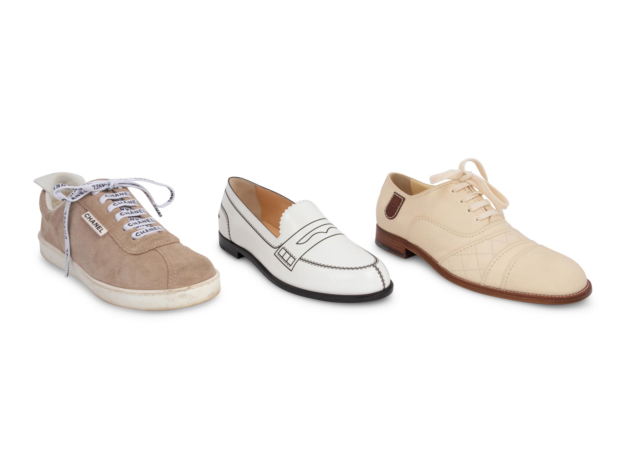 Three Pairs of Designers Shoes: Two Chanel, One Louboutin, c. 2015