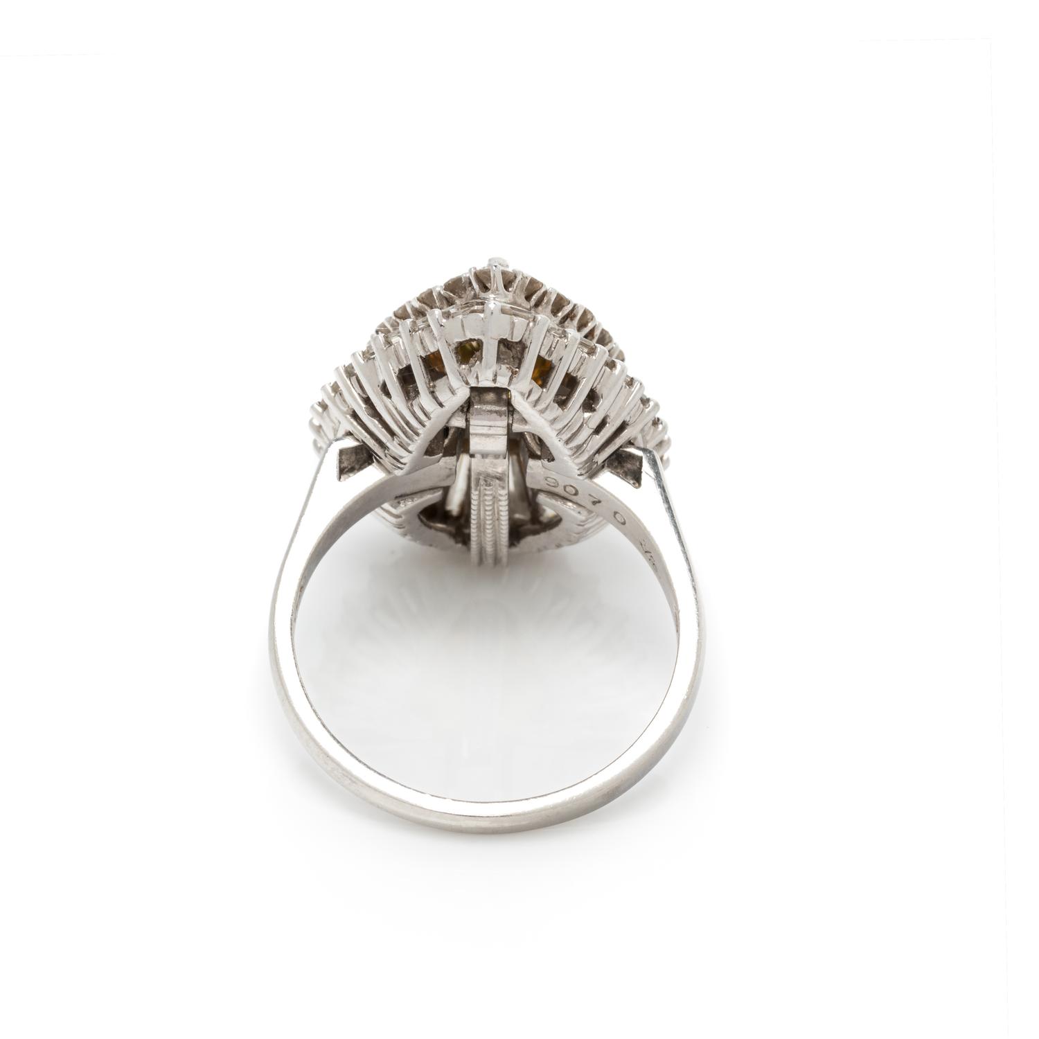 COLORED DIAMOND AND DIAMOND CONVERTIBLE RING/PENDANT