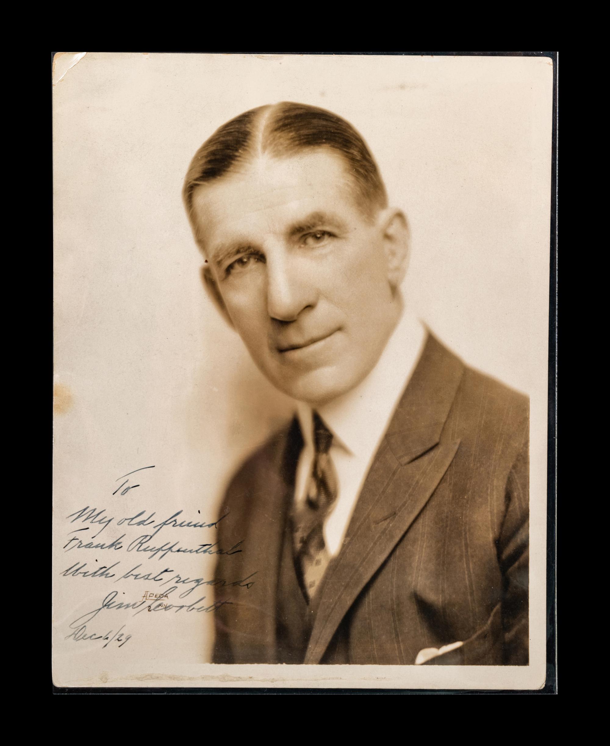 A Heavyweight Champion James J. Jim Corbett Signed Autographed Photo,
