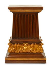 A Neoclassical Style Carved and Parcel Gilt Mahogany Pedestal — 20TH CENTURY