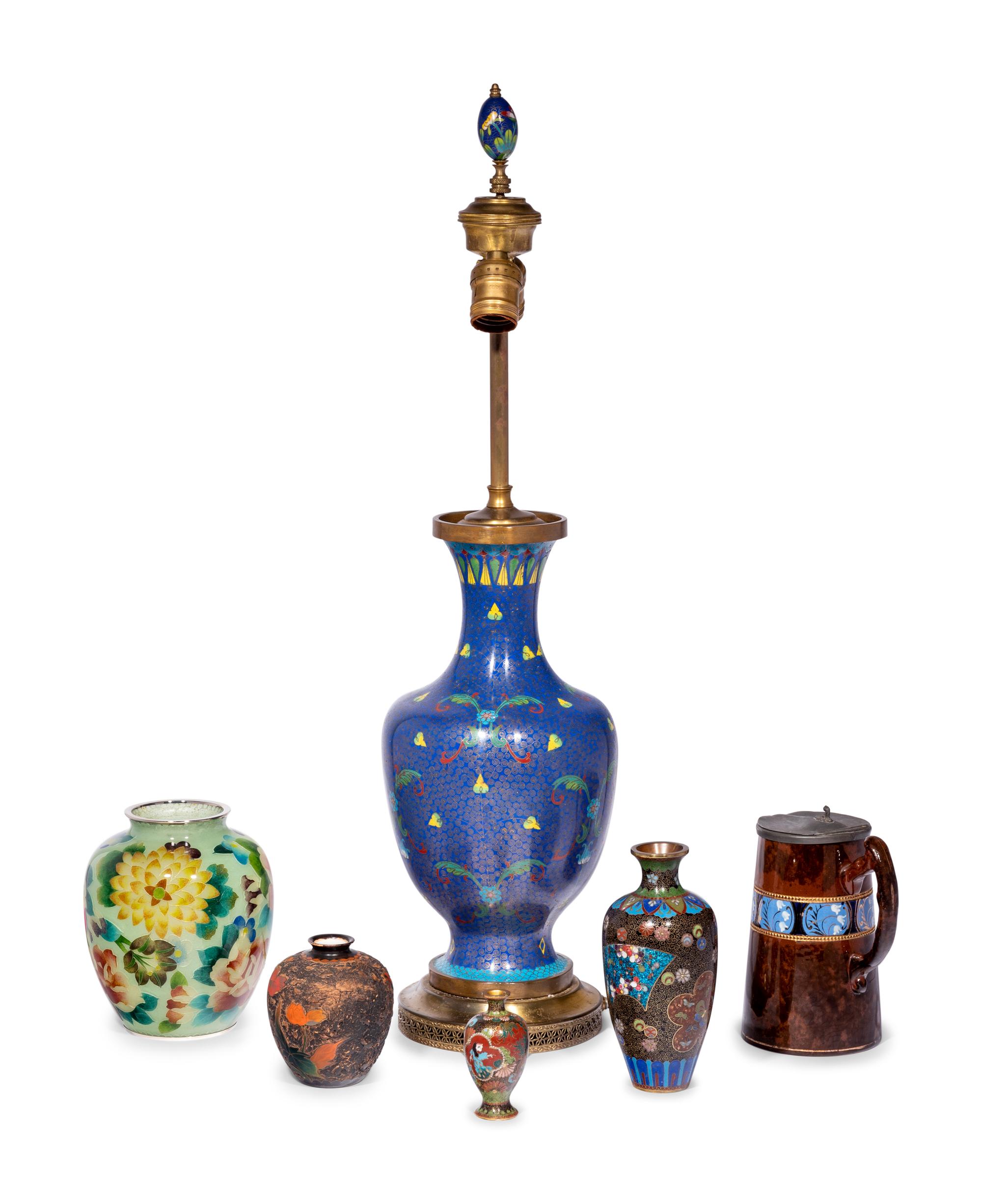Six Japanese Cloisonné Enameled Articles