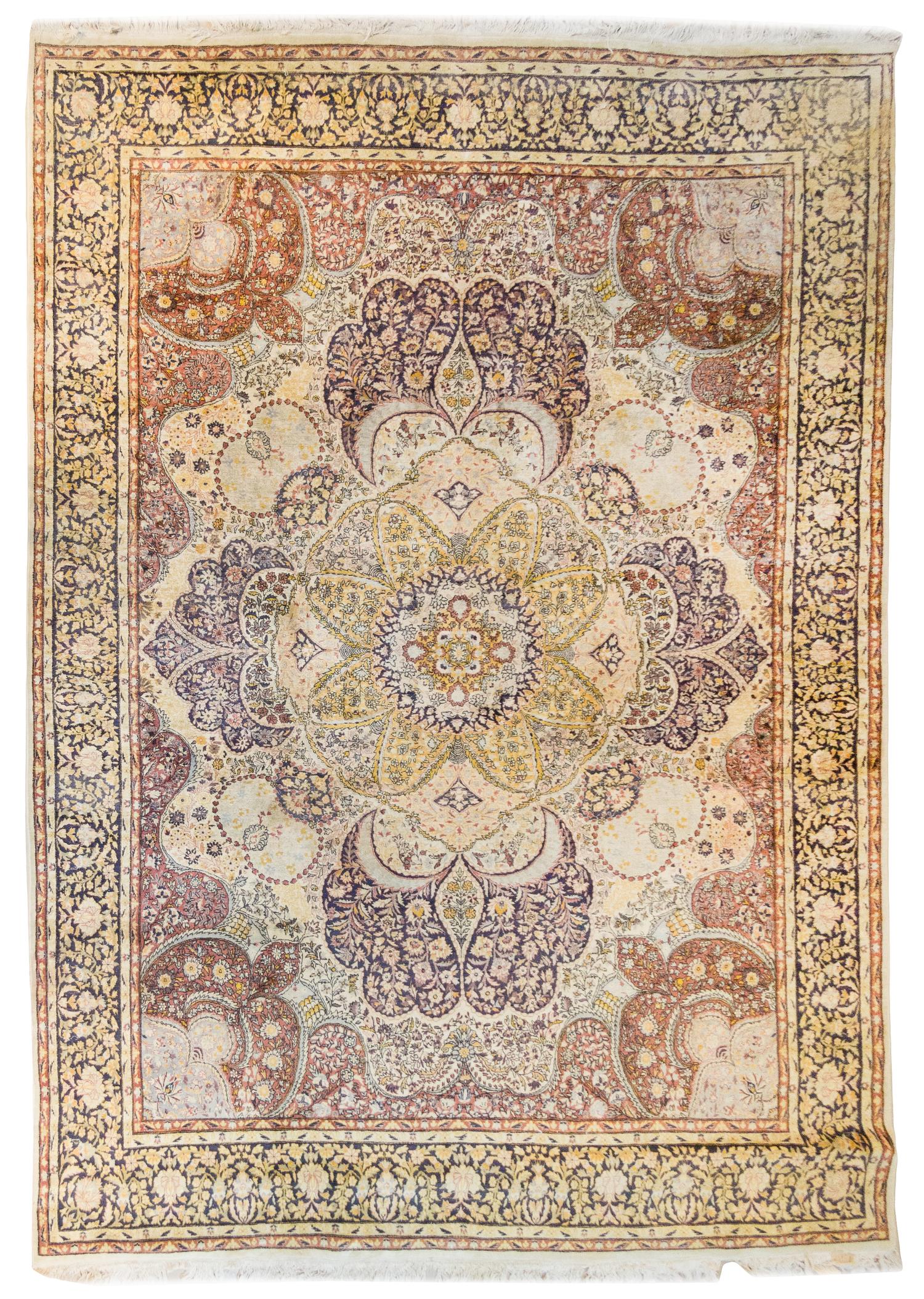 A Tabriz Wool Rug 12 feet 1 1/2 inches x 9 feet 1 inch.
