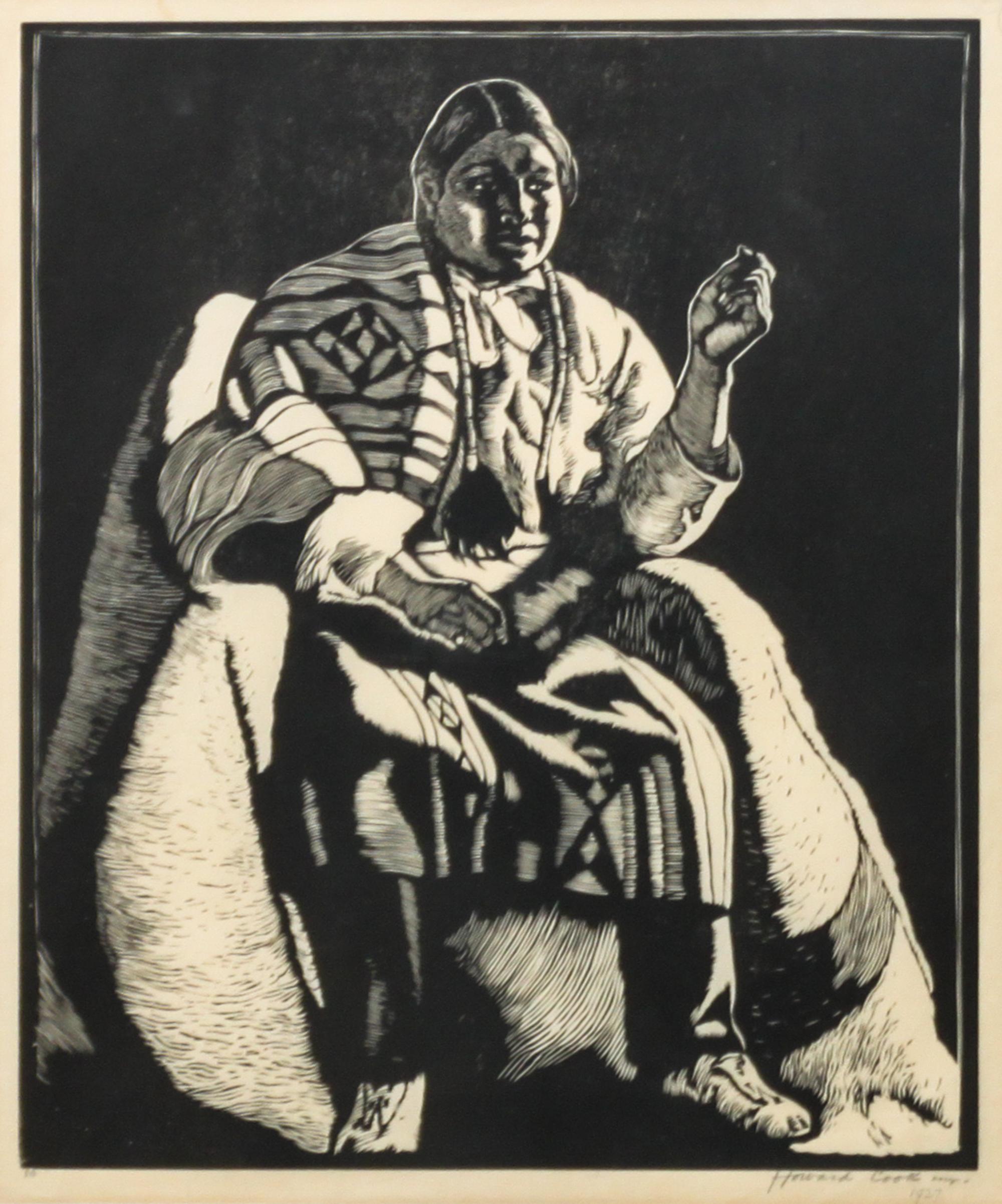 Howard Norton Cook, (American, 1901-1980), Taos Indian (Fat John), 1927