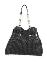 Bvlgari Pleated Leather Twit Tote